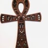 Houten Ankh Wanddecoratie – Levenssleutel Symbool – Laser Cut Design – 34 × 24 cm