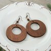 Houten oorbellen bruin/brons
