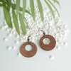 Houten oorbellen bruin/brons