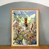 Kunstprint van Amsterdam monster parade, Illustratie wanddecoratie op mat fine-art papier