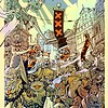 Kunstprint van Amsterdam monster parade, Illustratie wanddecoratie op mat fine-art papier