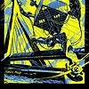 Kunstprint van Rotterdam met robot, Illustratie wanddecoratie op mat fine-art papier