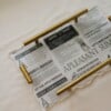 Newspaper coffee tray.