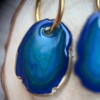 Oorbellen faux agate blauw