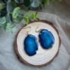 Oorbellen faux agate blauw II