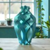 3D Vaas Verde Aura – Silk Blauw-Groene Design Vaas | 34 cm