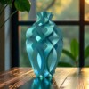 3D Vaas Verde Aura – Silk Blauw-Groene Design Vaas | 34 cm