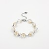 Armband met Kristalvormige Hangers Gevuld met Echt Gipskruid (The Classics)