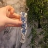 Blue Flower macrame keychain