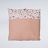 Gepersonaliseerd kussen Autumn Flower Field | Meisje / Roze / Bloemen / Pastel kleur sierkussen met naam en/of geboortedatum (optioneel)