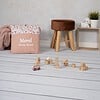 Gepersonaliseerd kussen Autumn Flower Field | Meisje / Roze / Bloemen / Pastel kleur sierkussen met naam en/of geboortedatum (optioneel)