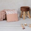 Gepersonaliseerd kussen Autumn Flower Field | Meisje / Roze / Bloemen / Pastel kleur sierkussen met naam en/of geboortedatum (optioneel)