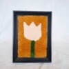 Getufte tulpen portretje van wol (15x20cm) - minimalistische textiel wanddecoratie