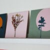 Keramiektegel Wanddecoratie – Pine Tree Illustratie op Groene Achtergrond, Hoogglans & HD Afdruk