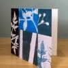 Kunstkaart natuur monotype collage
