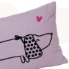 kussen Teckeltje Brownie - Lila meisjeskussen