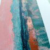 Mini landschap - petrol/roze/koper - 13 x 18