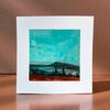 Mini landschap - petrol/roze/koper - 15 x 15