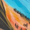 Poster reizen natuur A5 – Roadtrip kunstprint met camper en berglandschap
