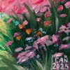 Poster vrouw bloemen A4 – Woman in the Garden kunstprint