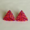 Sprakling striped triangle stud oorbellen