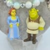 Vintage Shrek en Fiona figuurtjes aan een Statement ketting