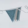 Vlaggenlijn Sandy Ocean | Blauw / Turquoise / Beige / Neutraal / Aarde tinten slinger met driehoek vlaggetjes gemaakt van stof