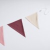 Vlaggenlijn Sweet Spring | Roze / Paars / Beige / Neutraal tinten slinger met driehoek vlaggetjes gemaakt van stof
