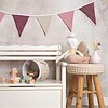 Vlaggenlijn Sweet Spring | Roze / Paars / Beige / Neutraal tinten slinger met driehoek vlaggetjes gemaakt van stof