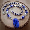 Wintersport & Ontspanning, handgemaakte sieradenset met ketting en ski oorbellen