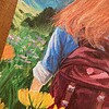 Woman in the Mountains – Bergbloei A4 kunstposter met bergen en bloemen