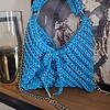 Gehaakte crossbody tas | Glitter blauw