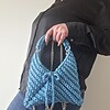 Gehaakte crossbody tas | Glitter blauw