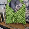Gehaakte crossbody tas | Metallic groen
