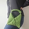Gehaakte crossbody tas | Metallic groen