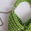 Gehaakte crossbody tas | Metallic groen