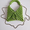 Gehaakte crossbody tas | Metallic groen