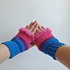 Gehaakte handschoenen - gehaakte vingerloze handschoenen | Biseksuele Pride vlag