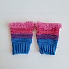 Gehaakte handschoenen - gehaakte vingerloze handschoenen | Biseksuele Pride vlag