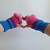 Gehaakte handschoenen - gehaakte vingerloze handschoenen | Biseksuele Pride vlag