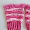 Gehaakte handschoenen - gehaakte vingerloze handschoenen | Knalroze en lichtroze