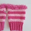Gehaakte handschoenen - gehaakte vingerloze handschoenen | Knalroze en lichtroze