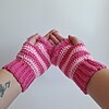Gehaakte handschoenen - gehaakte vingerloze handschoenen | Knalroze en lichtroze