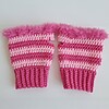 Gehaakte handschoenen - gehaakte vingerloze handschoenen | Knalroze en lichtroze