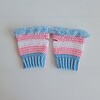 Gehaakte handschoenen - gehaakte vingerloze handschoenen | Transgender Pride vlag