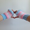 Gehaakte handschoenen - gehaakte vingerloze handschoenen | Transgender Pride vlag