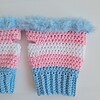 Gehaakte handschoenen - gehaakte vingerloze handschoenen | Transgender Pride vlag