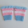 Gehaakte handschoenen - gehaakte vingerloze handschoenen | Transgender Pride vlag