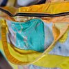 Grote handgemaakte tas van zijde en katoen met print en rits – ideaal voor sauna, strand en babyspullen