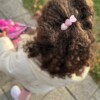 Haarclip met hartjes van stof op alligator clip